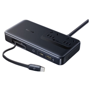 倍思67W超薄便携桌面充电站氮化镓100W插座插排多口多孔插座充电器适用华为/小米/苹果手机笔记本充电器桌面