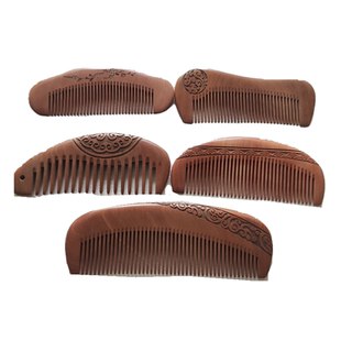 天天见桃木梳子把梳宽齿梳实木防静电梳月牙梳便携随身带细齿梳