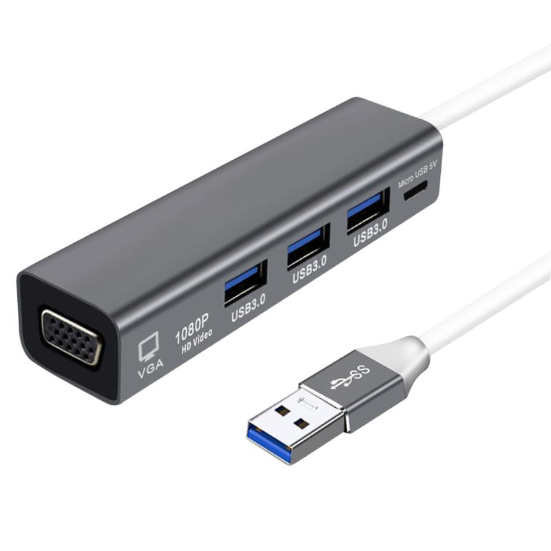 三堡USB3.0hub集线器USB转VGA