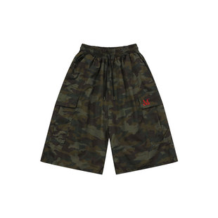 mucent迷彩五分裤卡其色短裤女外穿夏休闲裤子2025新款宽松工装裤