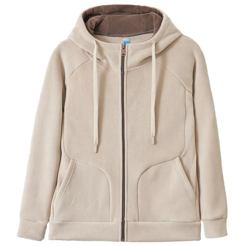 双面加绒开衫女抓绒衣2025秋冬新款连帽显瘦保暖外套时尚休闲上衣