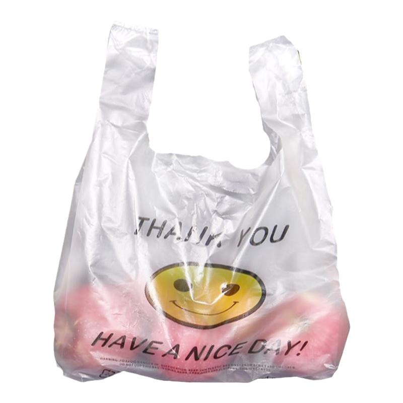 笑脸透明塑料袋手提袋背心袋水果袋子一次性餐饮外卖打包袋大号小