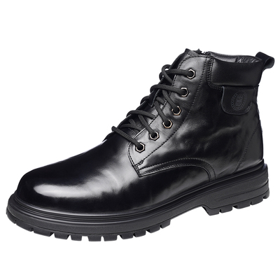 老人头羊毛保暖马丁靴男高帮棉鞋