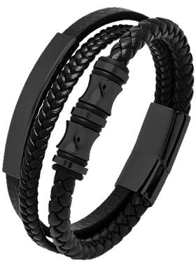 帅气男士钛钢欧美转运珠手链