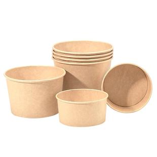 一次性碗餐盒打包盒纸碗饭盒碗筷套餐厚家用泡面带盖整箱100只