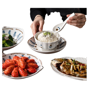 陶瓷日式碗家用2024新款饭碗单个网红碗盘餐具盘子菜盘吃饭碗碗碟