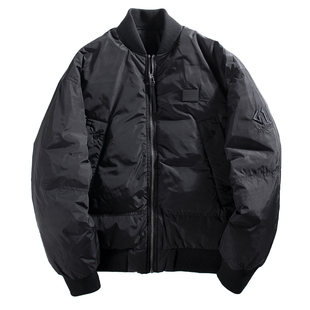 重磅短款显高90白鸭绒羽绒服男保暖工装外套棒球服情侣款飞行夹克