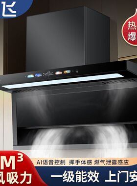 新飞款油烟机厨房家用抽油烟机大吸力7字顶侧双吸油烟机一级能效