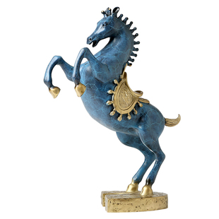 《一战成名》招财黄铜生肖马摆件马到成功客厅酒柜装饰品商务礼物