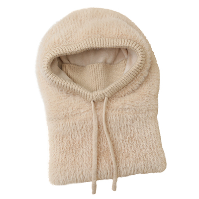 冬季毛绒帽子围脖一体骑车防风帽