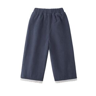 jellybaby女童休闲裤儿童法式花边长裤5女小童春装直筒裤春季裤子