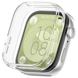 适用华为FIT3手表保护壳watch fit3壳膜一体表带智能运动保护套TPU软壳全包表壳钢化膜表盘透明电镀通用男女