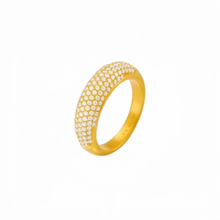 金包银戒指繁星指环镶钻满天星金色闪钻尾戒闭口情人节礼物送女友