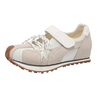 MILLIE'S/妙丽不累脚春季德训鞋女米白魔术贴软底休闲鞋运动风