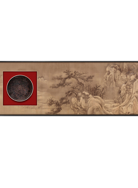 新中式宋风山水横版背景墙挂画