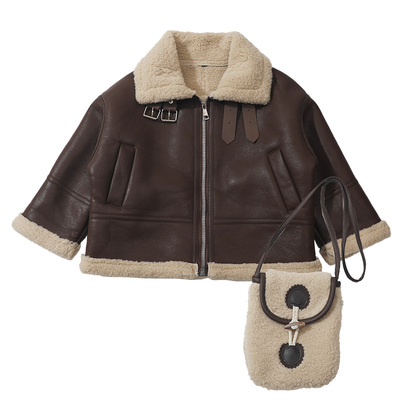 超好看韩系女童皮衣外套冬加厚