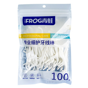 青蛙牙线棒超细成人大包袋装签弓形纤细顺滑不易断护理牙线家庭装