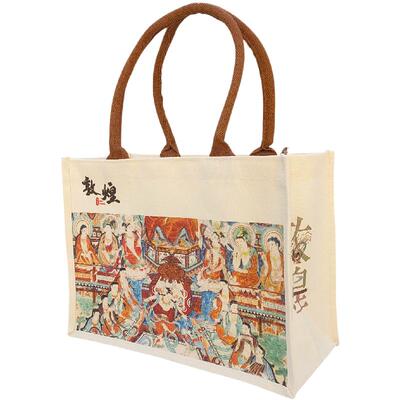 敦煌壁画托特包硬底立体帆布包