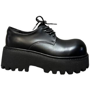 堆堆袜+阔腿裤绝配New甜酷真皮厚底鞋德比鞋女增高大头小皮鞋单鞋