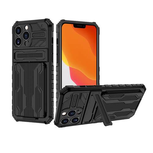 隐藏支架式金刚卡包适用17air/iphone16创意推拉卡盒15promax苹果13手机壳12全包镜头14pro防摔11max保护套