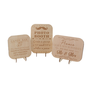 桌牌立体摆件桌牌号签到拍照甜品台道具椅背门上挂饰自然森系木质