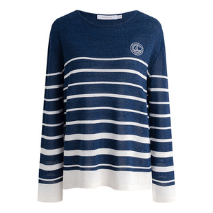 Navigare意大利小帆船2026春季休闲航海风条纹高弹女士宽松针织衫
