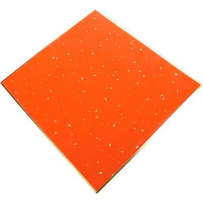 方形半熟万年红洒金写生装饰宣纸