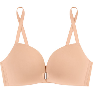 好奇蜜斯无痕内衣女小胸聚拢无钢圈显大前扣粉底液肤色文胸罩套装