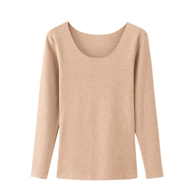 德绒棉毛衫诃里子保暖大圆领无痕