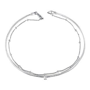 justgold镇金店Solitery18K金5分钻石双圈手镯手链简约7120212W