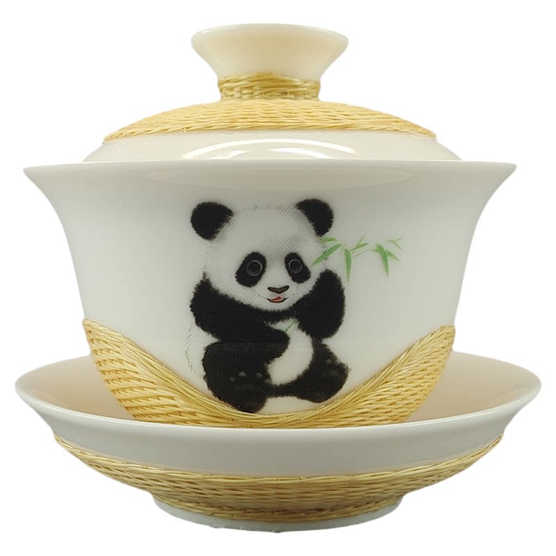 中国非遗原创竹编茶具套装盖碗茶杯茶壶功夫茶具商务送礼送外国人