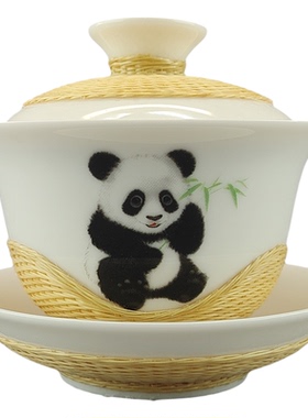 中国非遗原创竹编茶具套装盖碗茶杯茶壶功夫茶具商务送礼送外国人