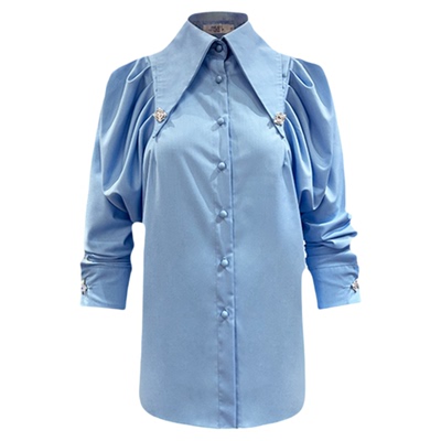 衬衫女宽松大领子衬衣上衣