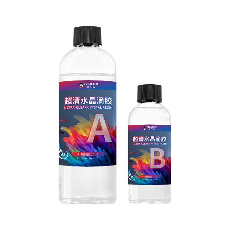 环氧树脂水晶滴胶手工diy材料包高透明快干液体AB胶钻石胶儿童玩具标本琥珀模具河流桌面木头灌封UV硬胶软胶