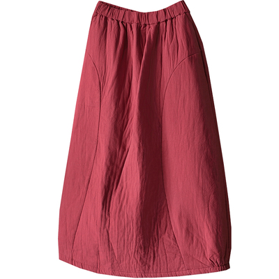 半身裙A字九分裙棉裙冬季纯色女