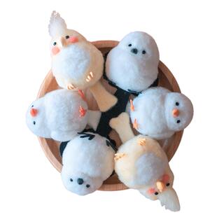 肥啾小鸟山雀鹦鹉羊毛毡戳戳乐手工制作diy情侣礼物蓬蓬球材料包