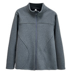 大码外套女200斤胖mm秋冬宽松显瘦简约休闲加绒加厚立领开衫上衣