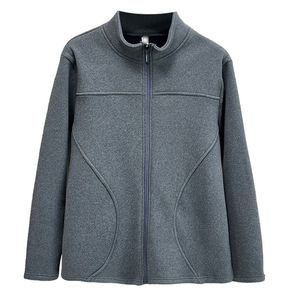 大码外套女200斤胖mm秋冬宽松显瘦简约休闲加绒加厚立领开衫上衣