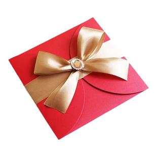 16.5x16.5cm正方形信封手帕丝巾包装袋礼品卡套会高档蝴蝶结定制