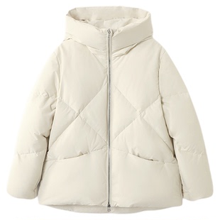 OVV2025秋冬新款保暖90白鹅绒填充连帽休闲短羽绒服GWRAJ45118A