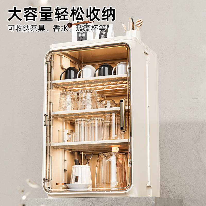 水杯收纳架家用防尘桌面茶具沥水架杯马克杯咖啡收纳盒茶杯折叠架