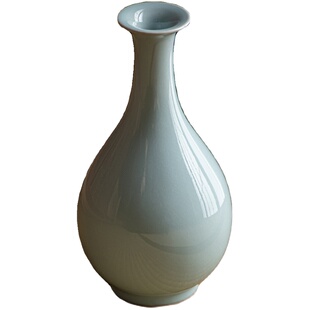 廷怀窑旗舰店大肚陶瓷天青色汝窑花瓶高级感客厅摆件中式玉壶春