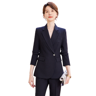 诗璐雅高端职业西装女新款秋气质一粒扣商务西服售楼部经理工作服