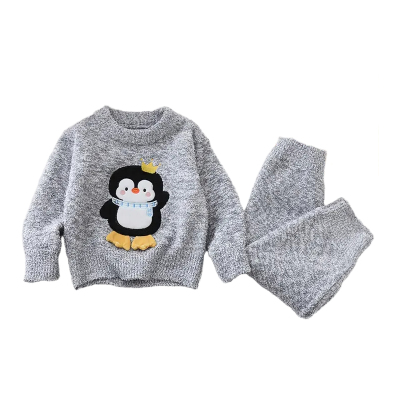 男童半边绒睡衣冬儿童卡通保暖家居服男宝宝加厚男孩上衣裤子套装