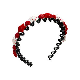 女童新年红色爱心发箍儿童百搭带齿头箍女孩宝宝碎发神器防滑头饰