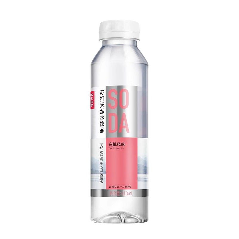 农夫山泉苏打水天然水饮品410ml*15瓶整箱无糖饮料白桃柠檬风味