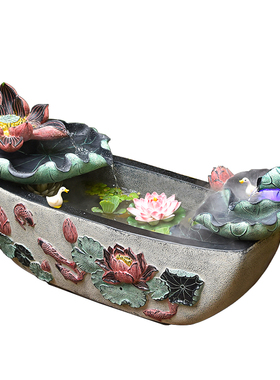 创意荷花落地鱼池户外中式