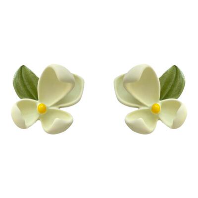 新款春夏栀子花耳环女