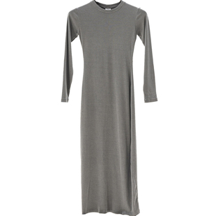 早八主理人开衩修身显身材辣妹吸睛纯色不挑人舒适连体棉包臀长裙