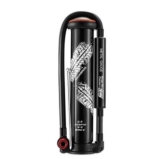 洛克兄弟迷你高压打气筒220PSI带气压表美法嘴便携式公路车充气泵